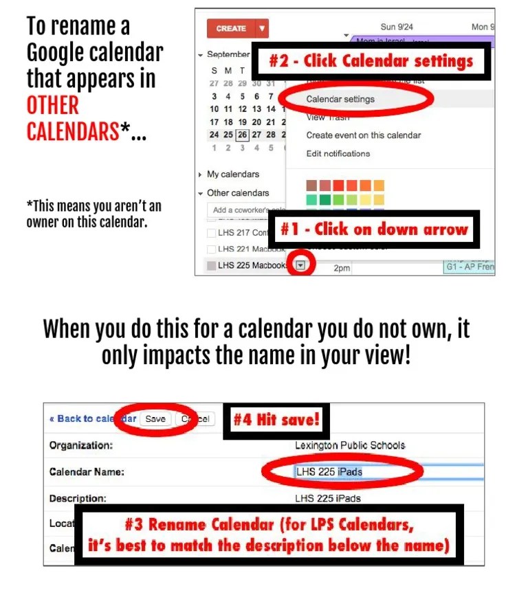 How To Change A Calendar Name in Google Calendar | PDF
