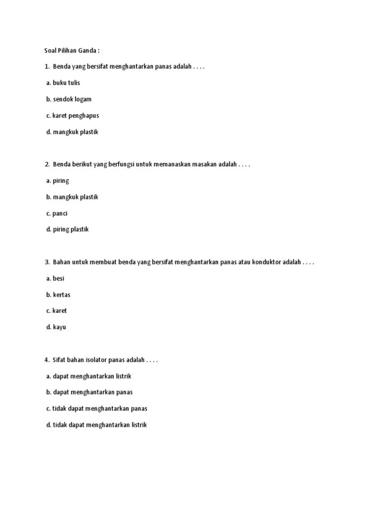 Soal Kelas 6 - Hubungan Sifat Hantaran | PDF