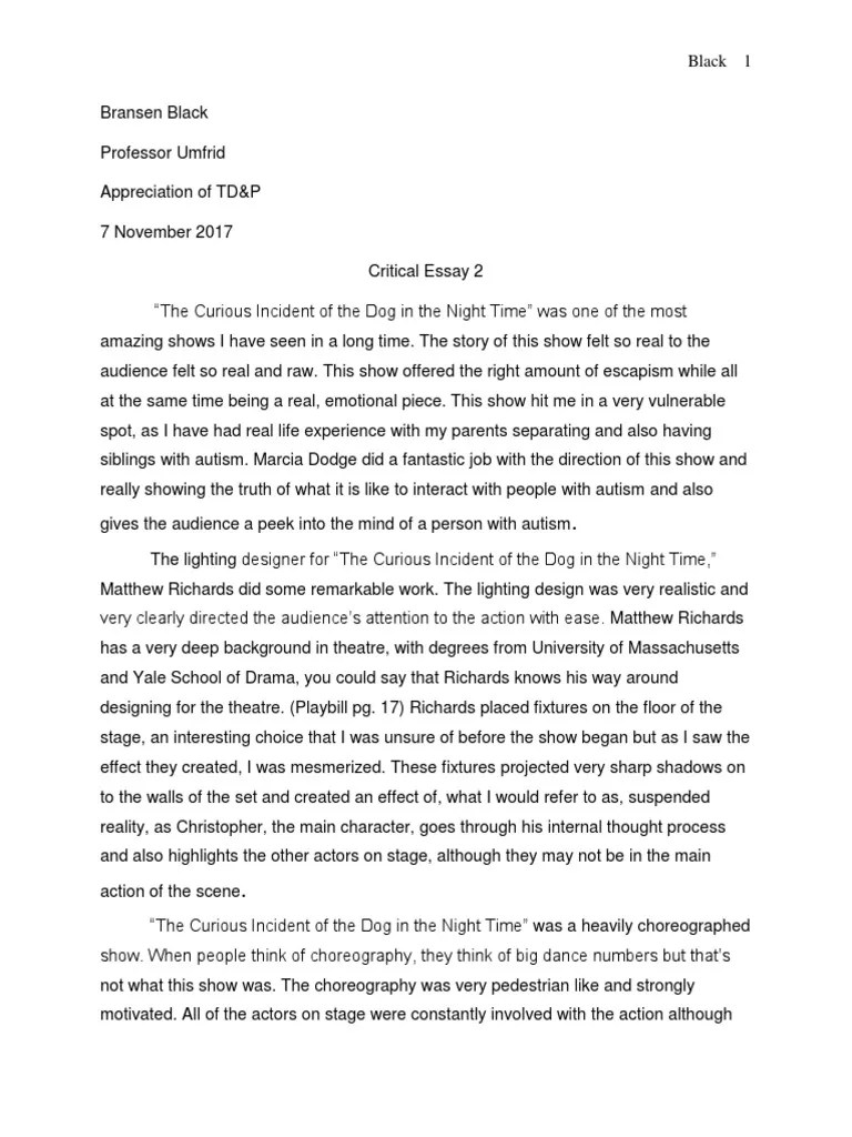 Curious Incident Essay Actor Free 30day Trial Scribd