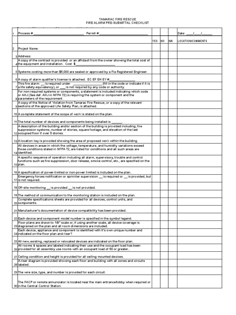 Fire Alarm Presubmittal Checklist 201204161022048230 PDF