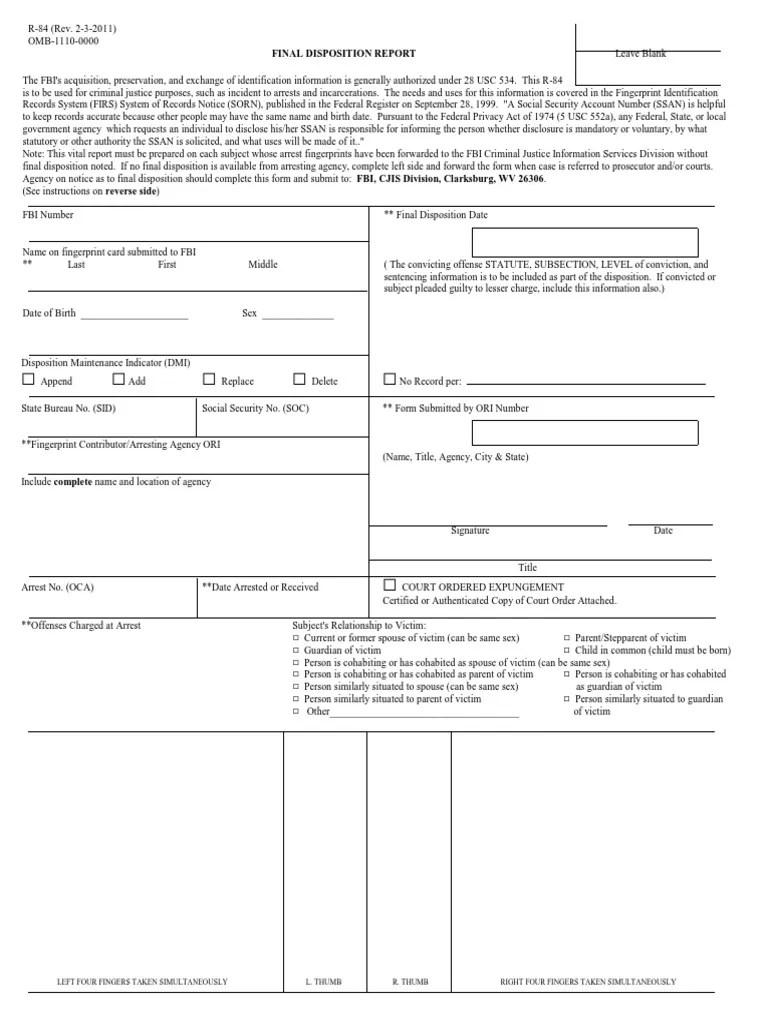 Every day thousands of users send us information about programs they open different file formats with. FBI "R-84" Form | Arrest | Federal Bureau Of Investigation