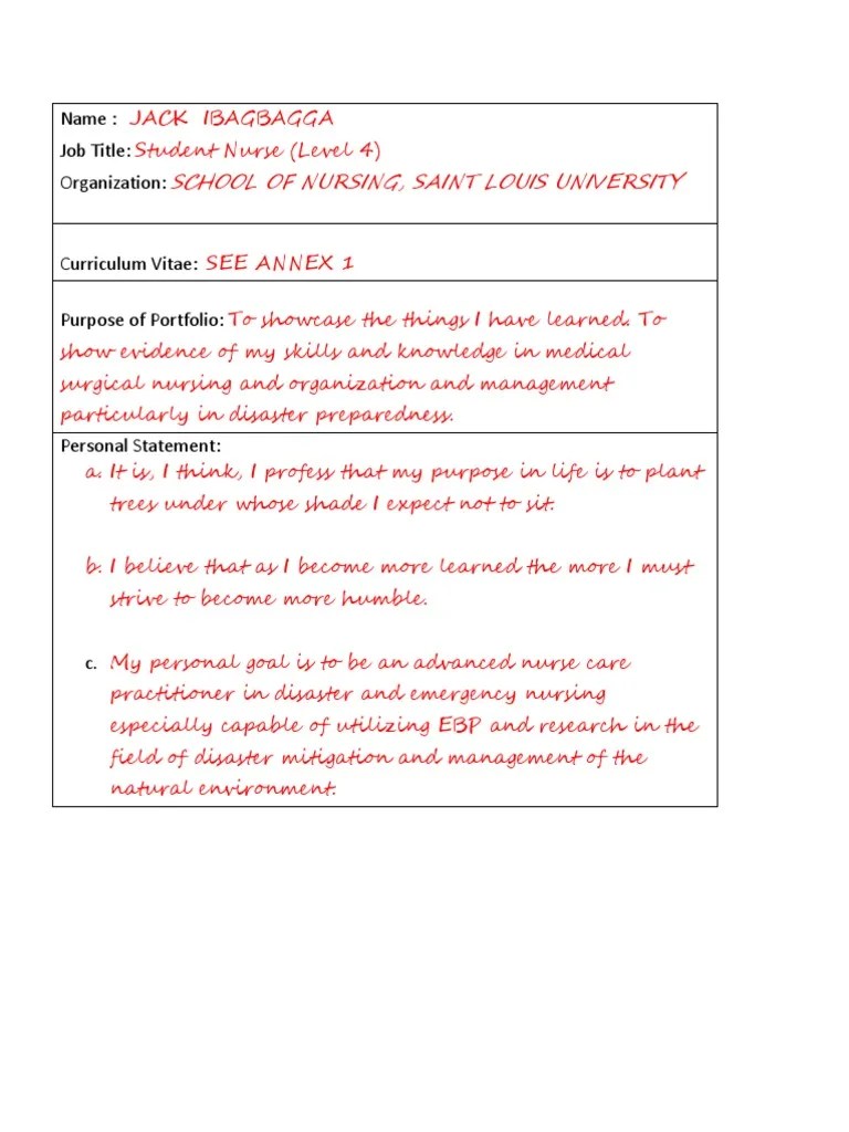 Portfolio Reflective Writing Health Education Nursing