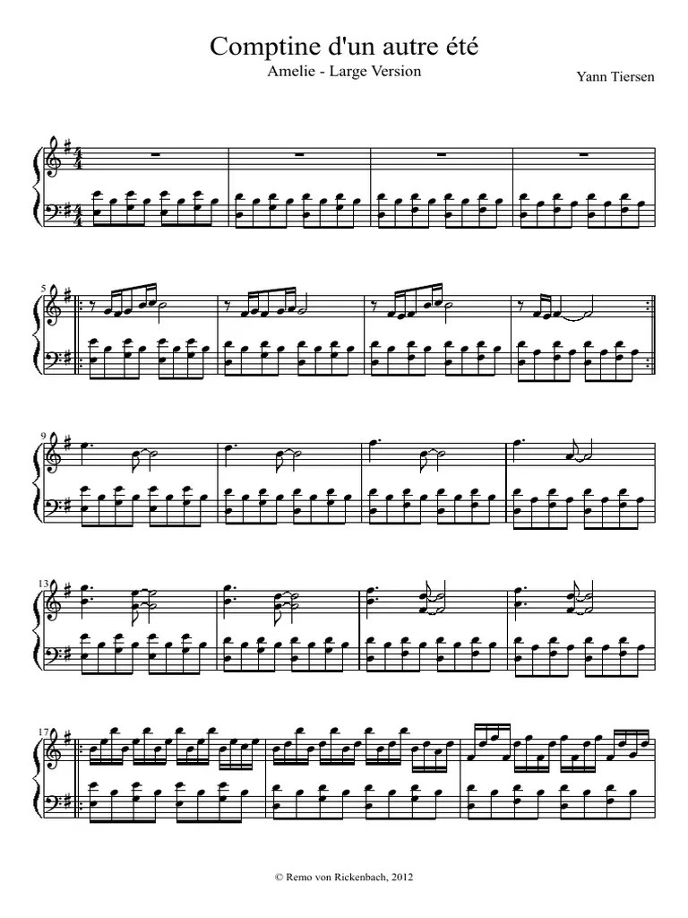 Comptine D'un Autre Etè Large Version PDF
