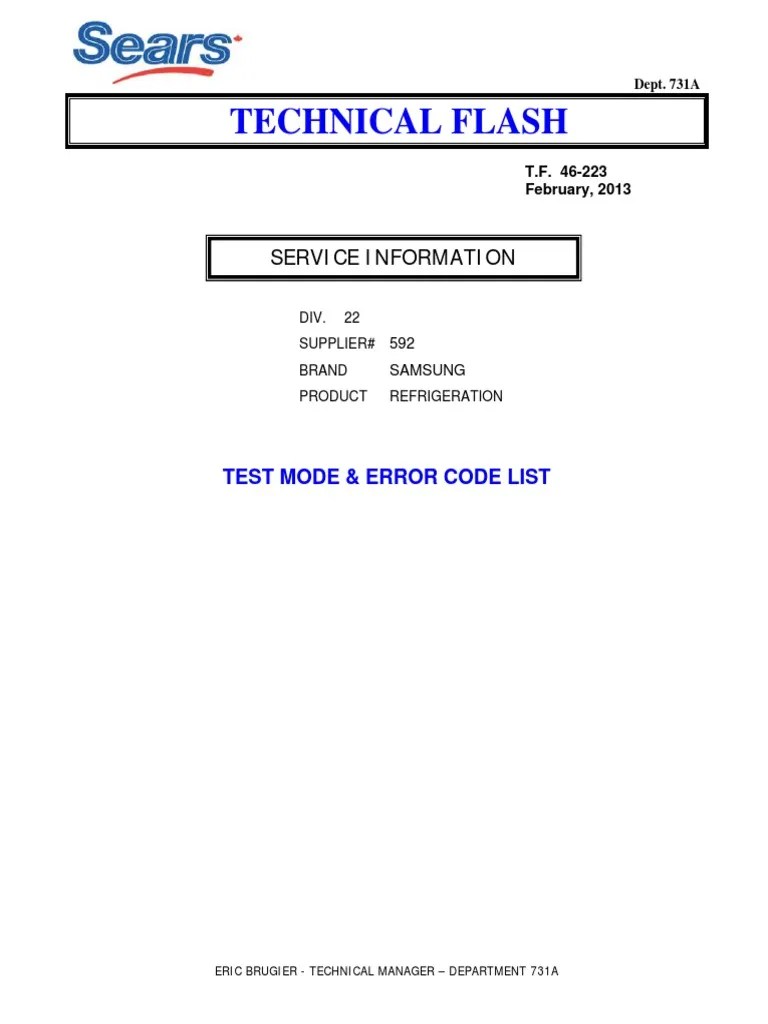 Comprehensive Refrigerator Diagnostics Guide SelfDiagnostic Modes