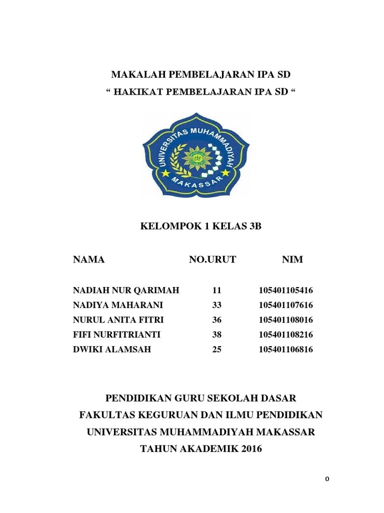 Makalah Pembelajaran Ipa Sd