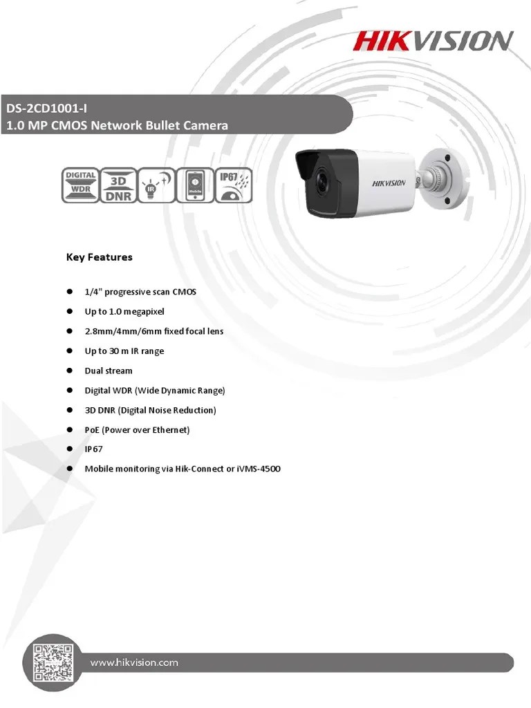 DS2CD1001I Datasheet.pdf Camera H.264/Mpeg 4 Avc