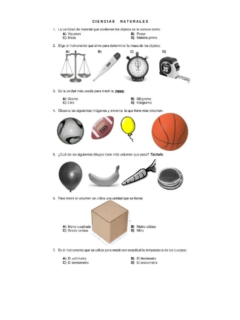 Ciencias Masa Volumen