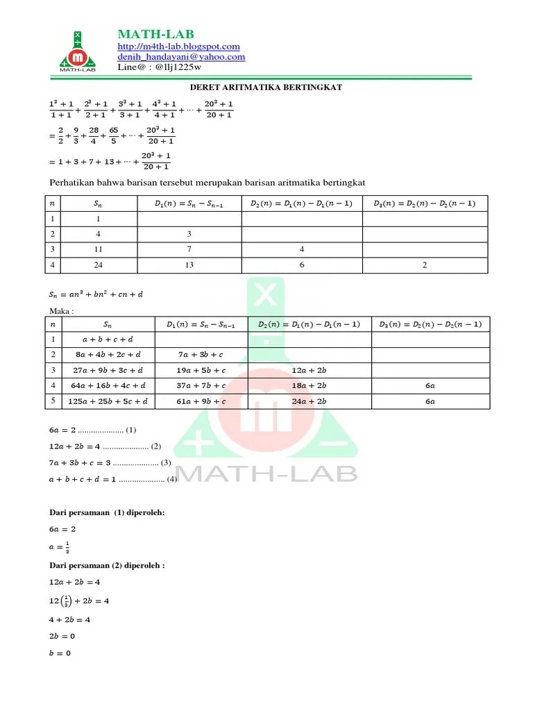 Deret Aritmatika Bertingkat | PDF