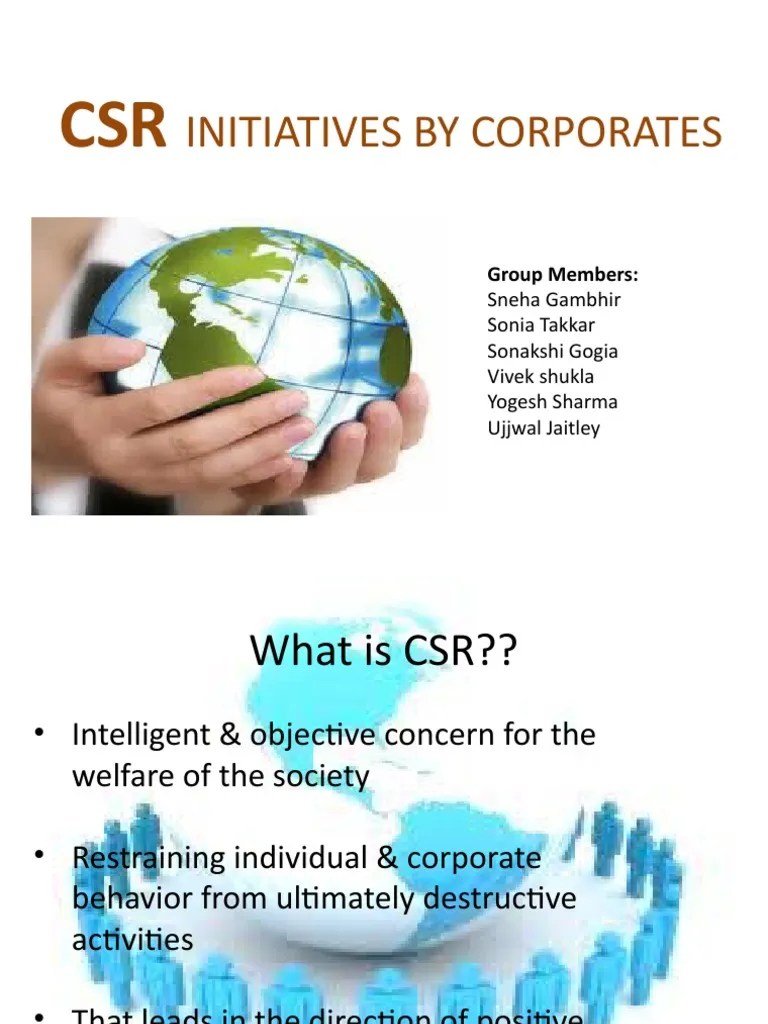 Csr activities by Companies.