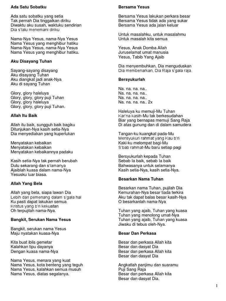 Kumpulan Lirik Lagu Rohani | PDF