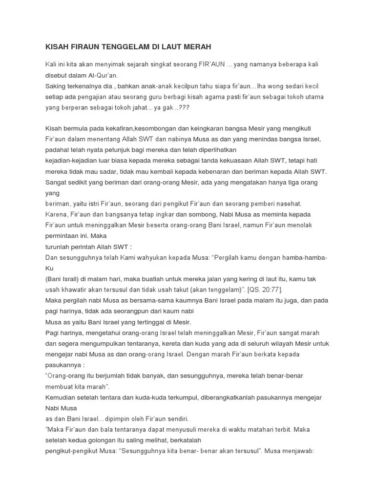 Kisah Firaun Tenggelam Di Laut Merah | PDF
