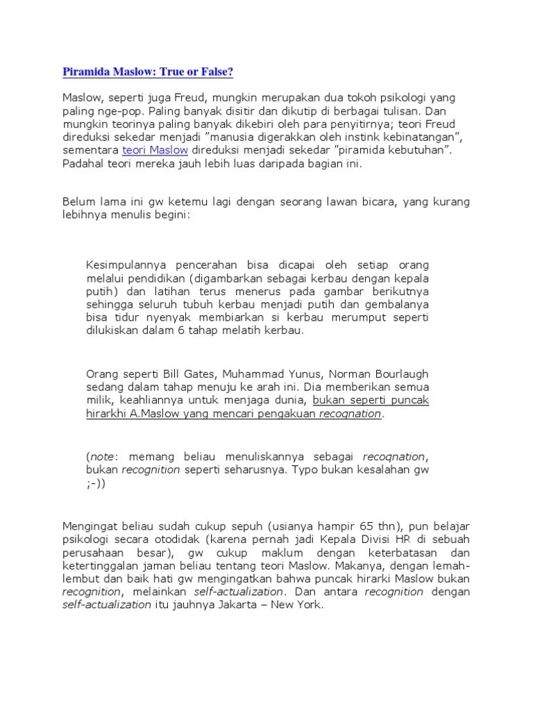 All About Piramida Maslow | PDF