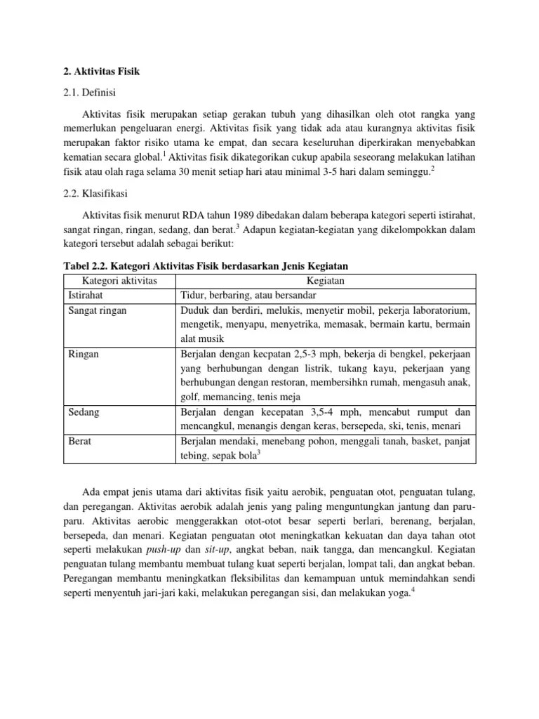Aktifitas Fisik (Gizi) | PDF