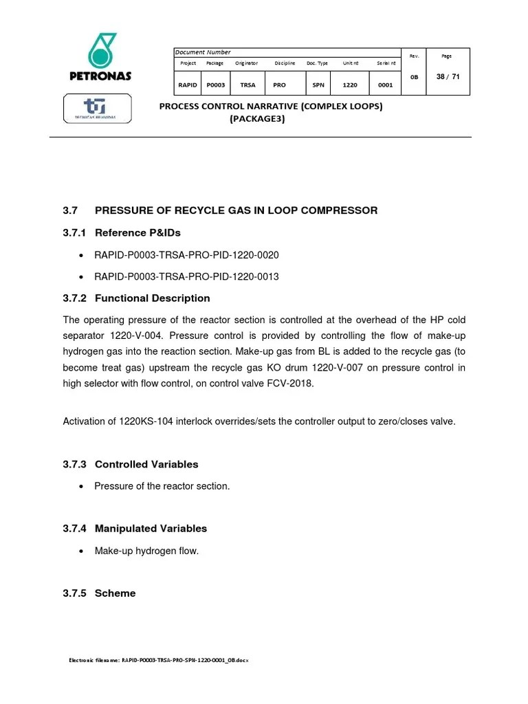 Process Control Narrative Sample PDF Process Control Control Theory