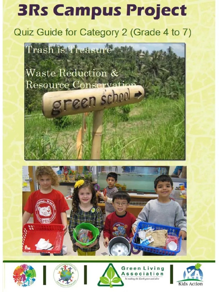 Green Living Association 3Rs Campus Quiz Guide For Category 2 (Grade