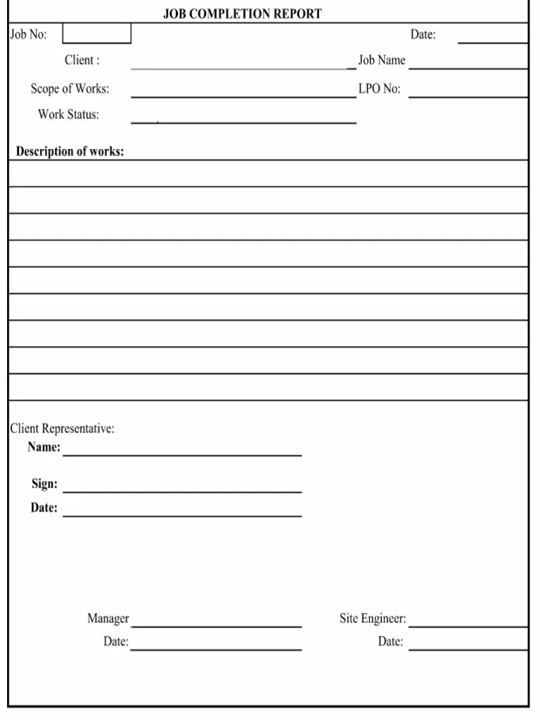 Job Completion Report PDF