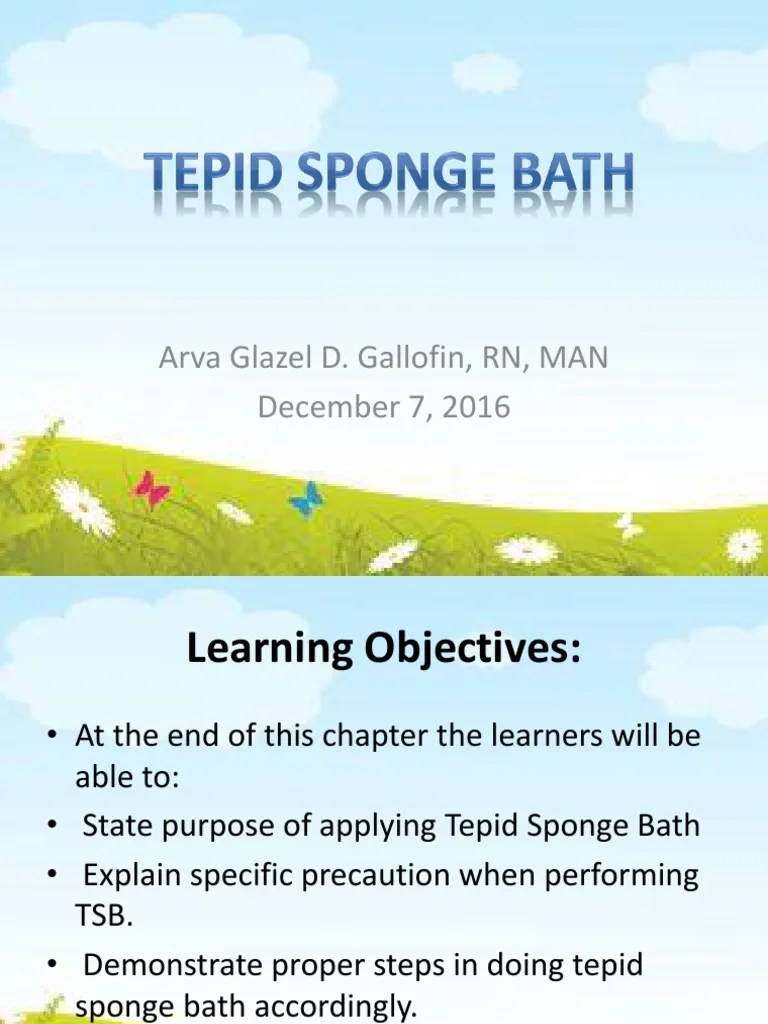 Tepid Sponge Bath Bathing Wellness