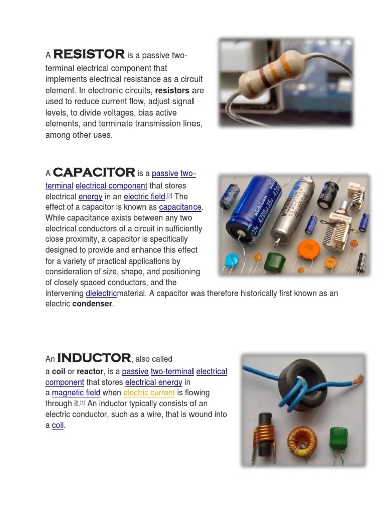 RESISTOR CAPACITOR INDUCTOR TRANSISTOR DIODE Diode Semiconductors