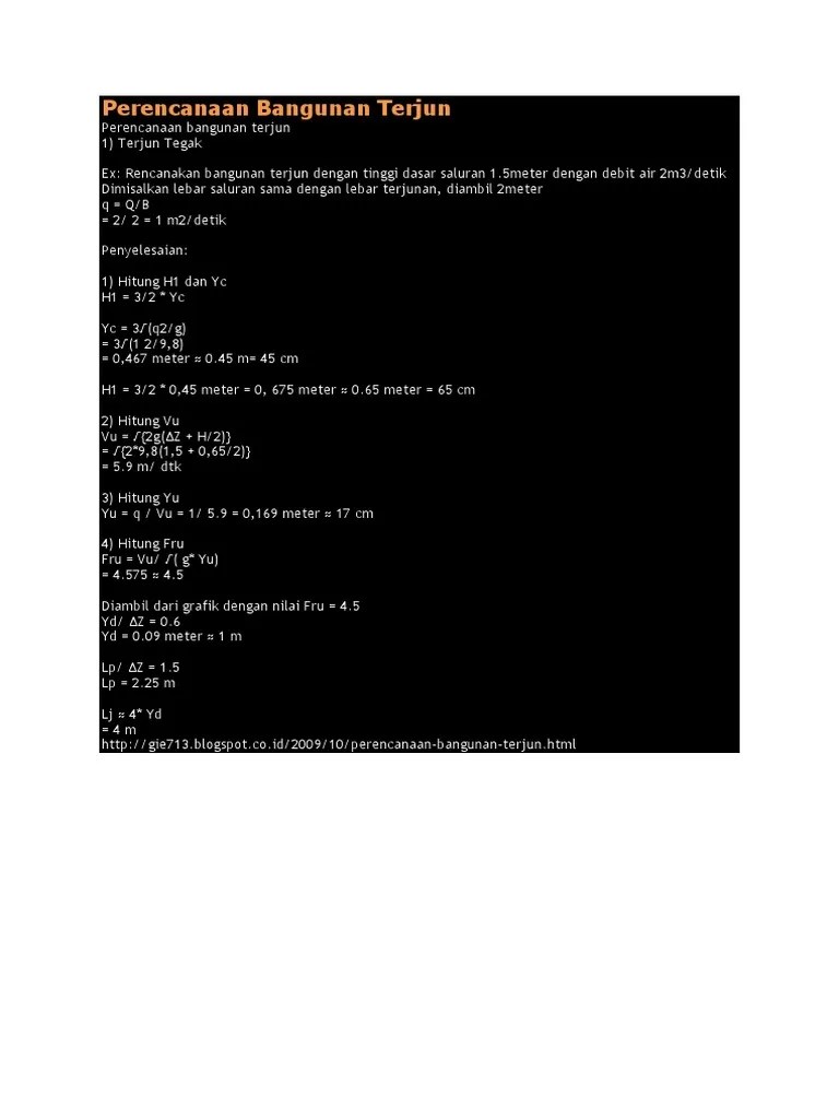 Perencanaan Bangunan Terjun | PDF