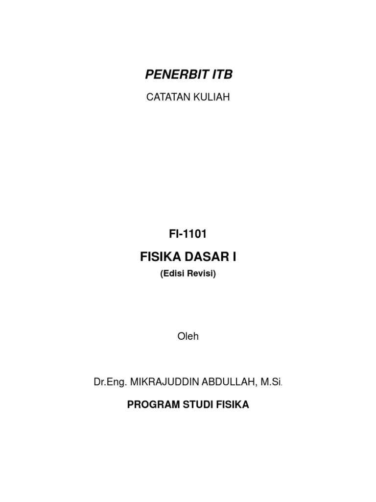 DIKTAT FISIKA DASAR 1 ITB PDF