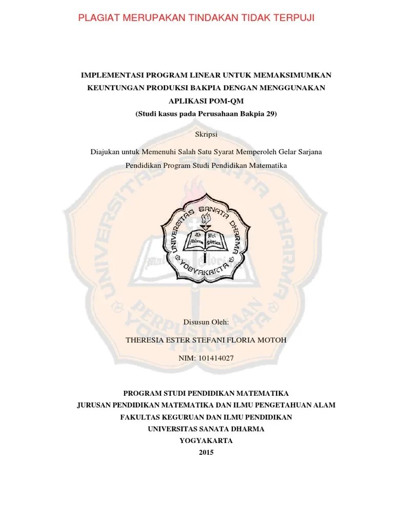 Skripsi Linear Programing | Pdf