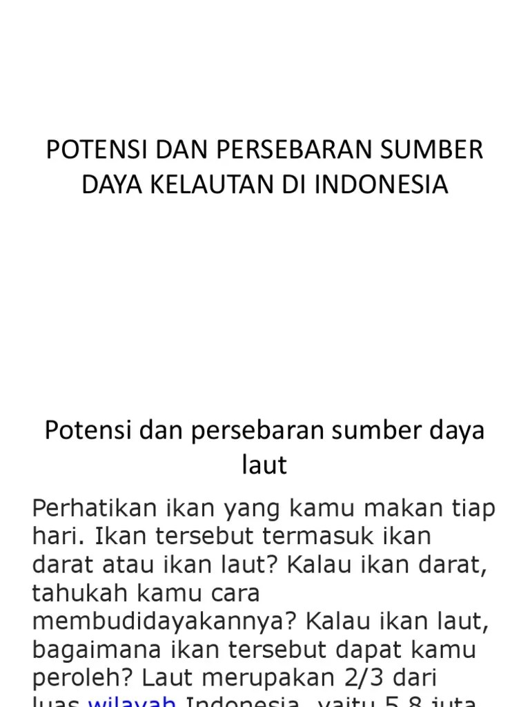 Potensi Dan Persebaran Sumber Daya Kelautan Di Indonesia | PDF