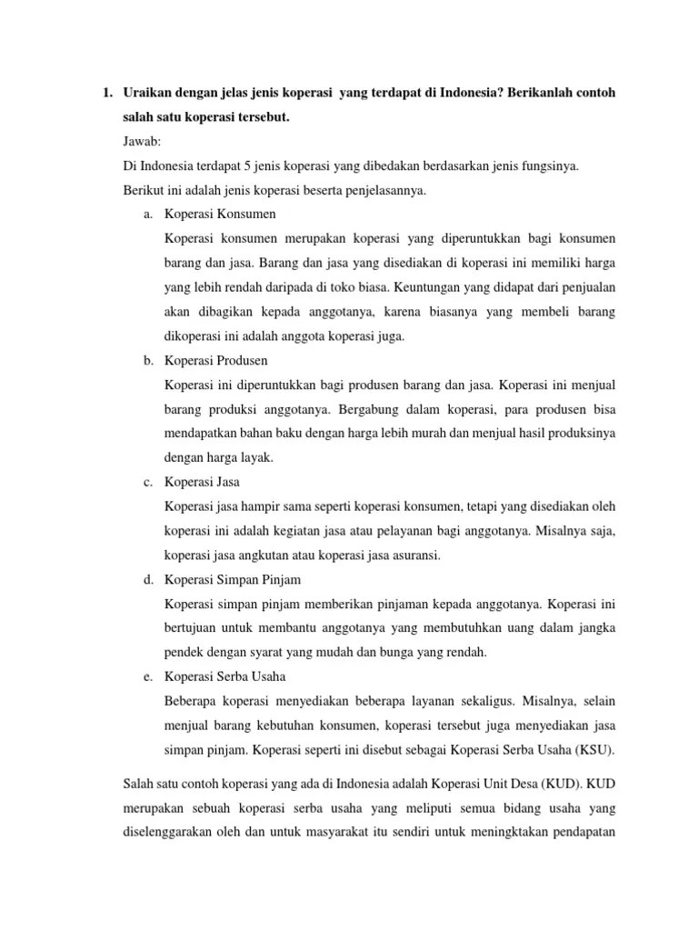 Pertanyaan Dan Jawaban (Koperasi Makro Mikro) | PDF