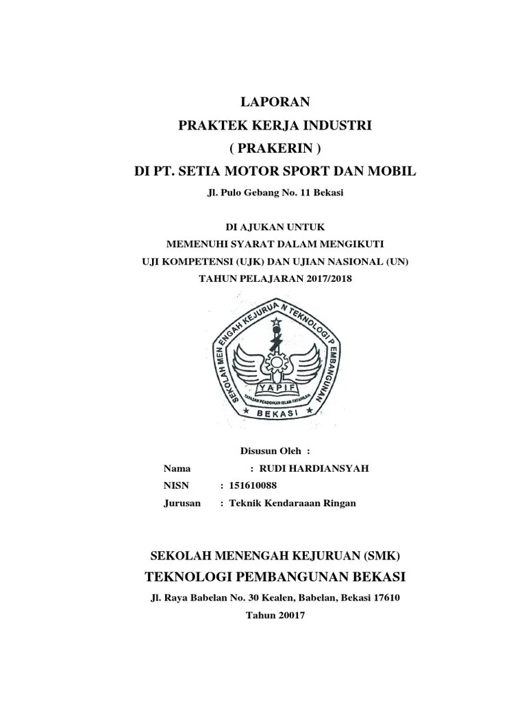 Contoh Laporan Prakerin Smk Jurusan Teknik Kendaraan Ringan Temukan