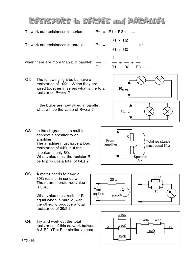 Series Circuit Worksheet Herbality