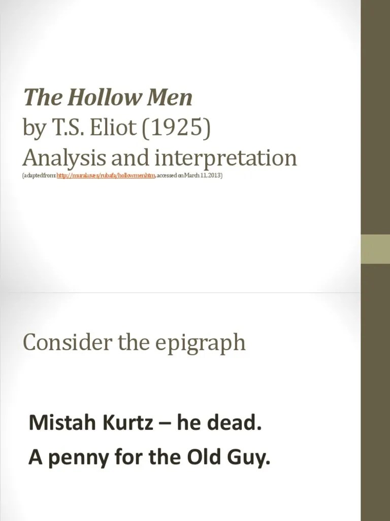 The Hollow Men by t.s.eliot Analysis