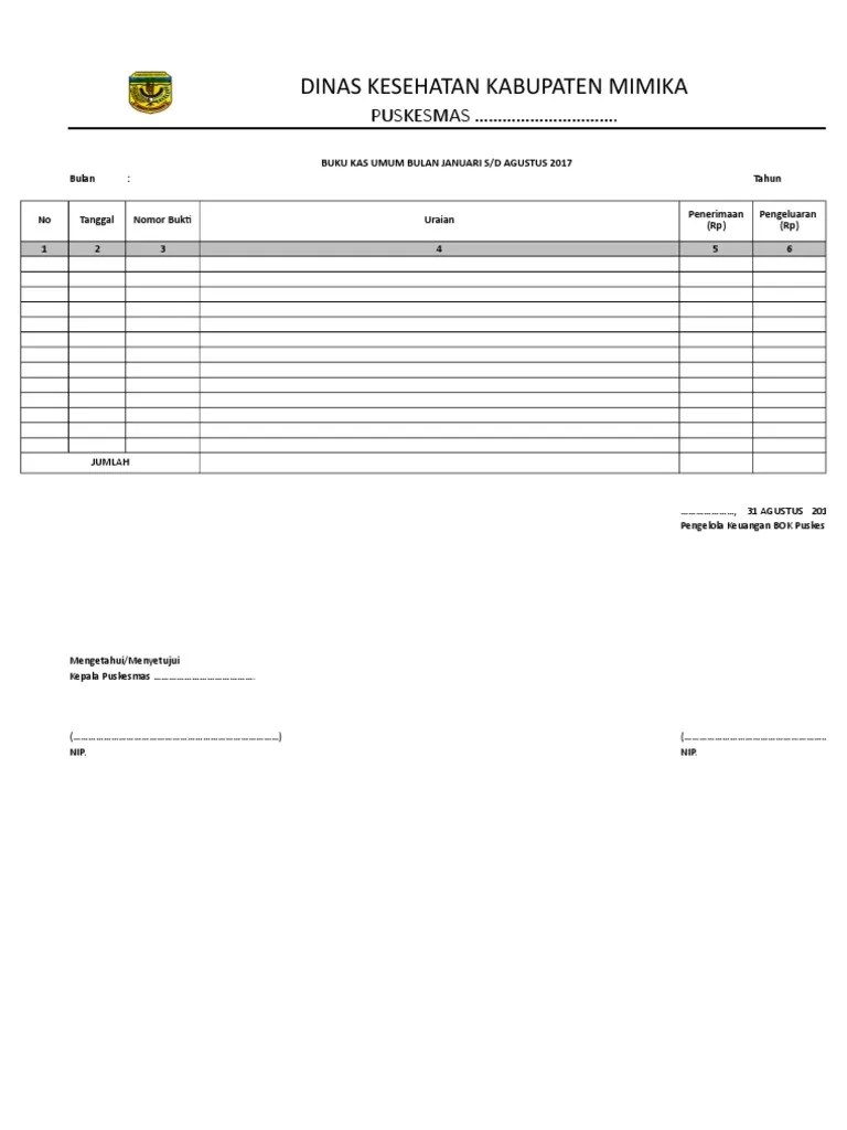 Buku Pembantu Kas (Bku, BKT, BKP, BKB) | PDF