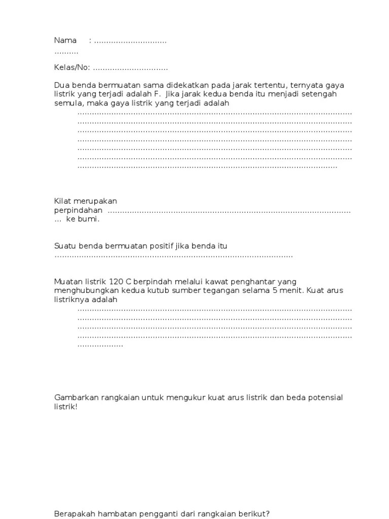 Kuis Listrik | PDF