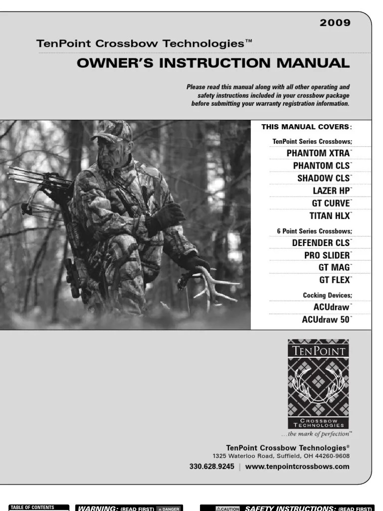 2009 TenPoint Crossbow Owners Manual | PDF | Trigger (Firearms) | Bow