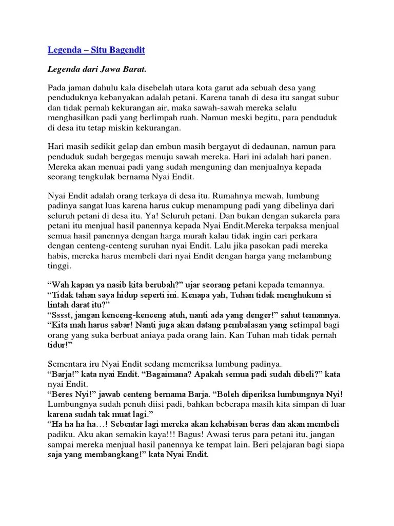 Legenda Situ Bagendit | PDF