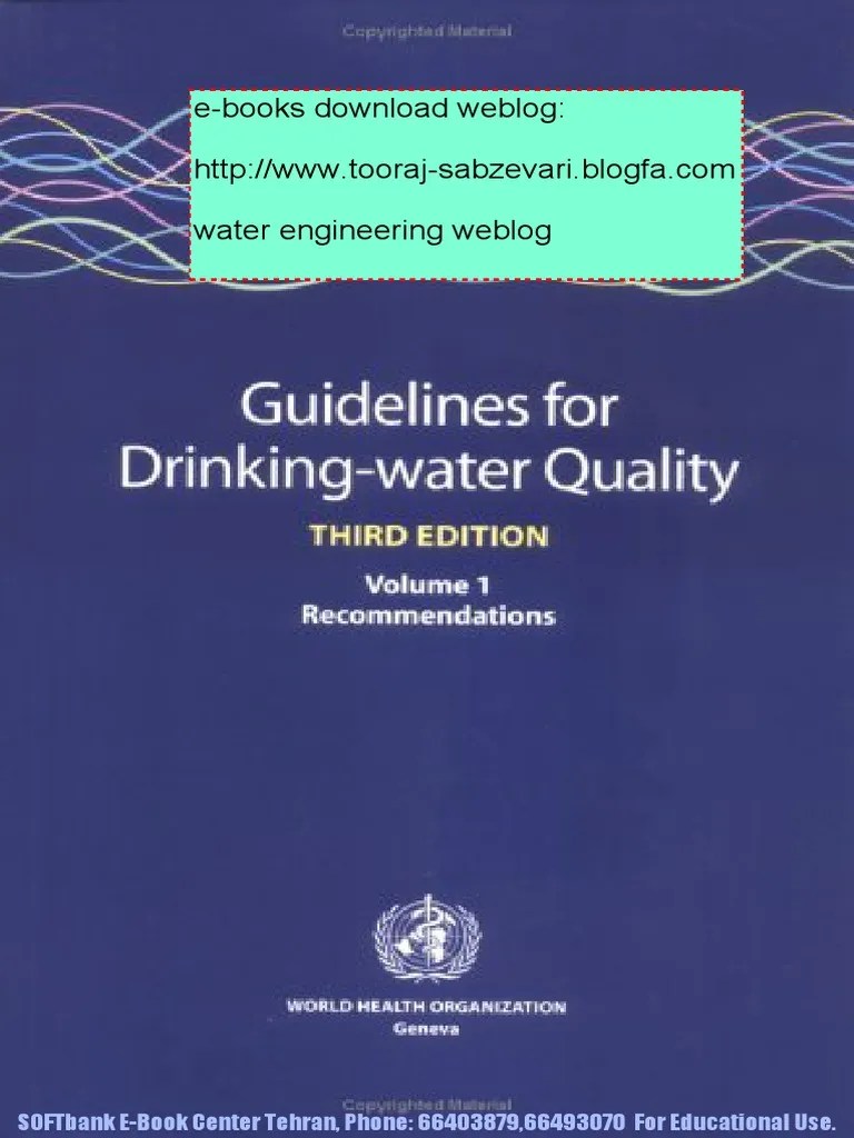 28Guidelines For DrinkingWater Quality, Vol. 1, (3rd