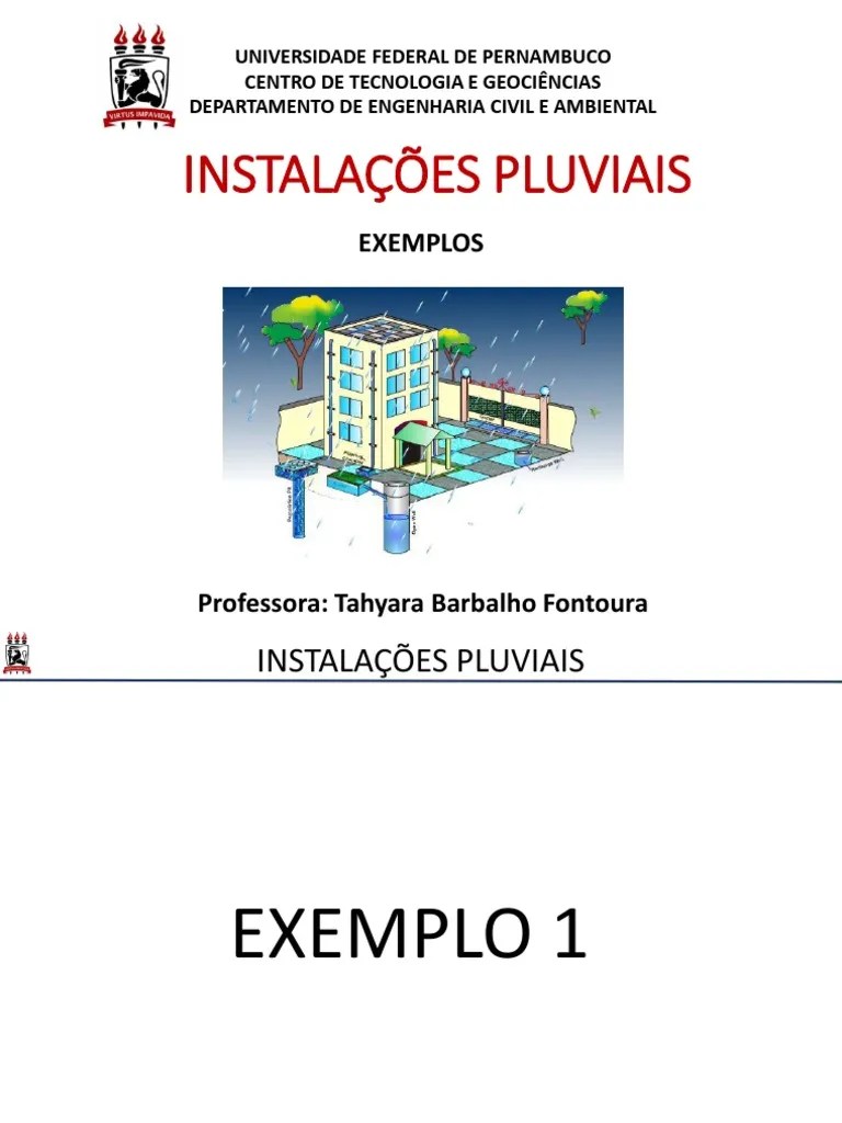 Aula 3 Instalações Pluviais.pdf Engenharia Água