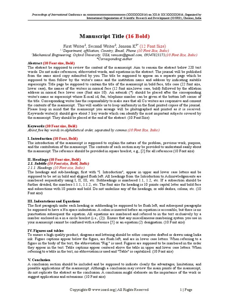 Iosrd Conference Paper Template Paragraph Abstract (Summary)