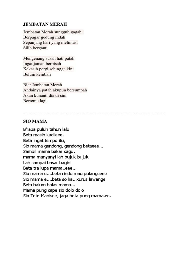 Lirik Lagu SBK | PDF