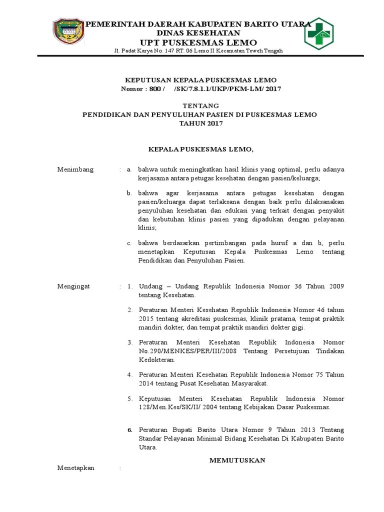 7.8.1 SK Penyuluhan Pasien | PDF