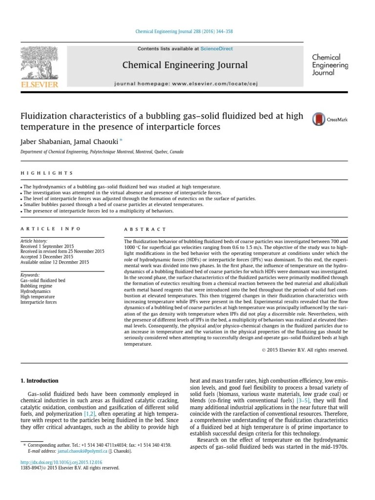 Fluidization Characteristics of A Bubbling GasSolid Fluidized Bed at