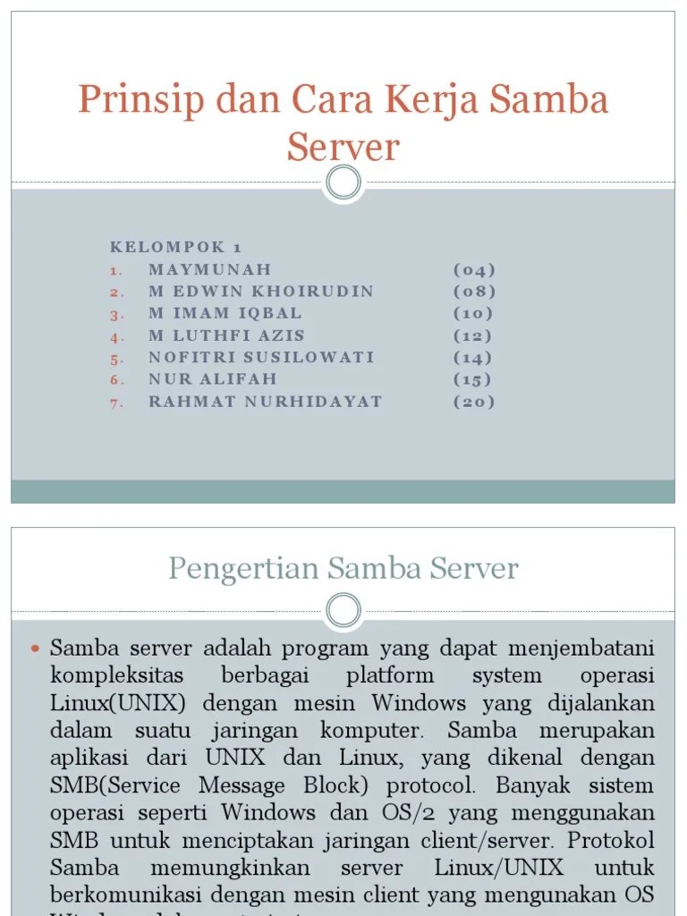 Prinsip Dan Cara Kerja Samba Server | PDF