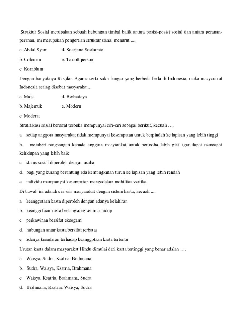 Uts Kisi Kelas 11 Sosio | PDF