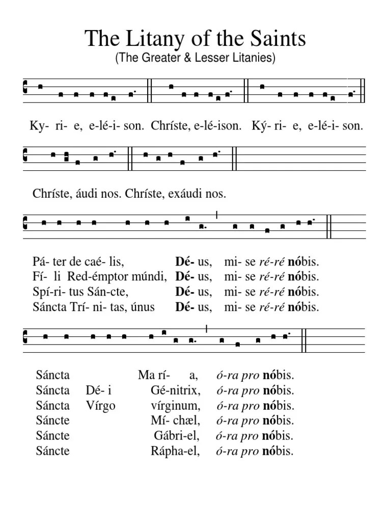 Printable Litany Of The Saints