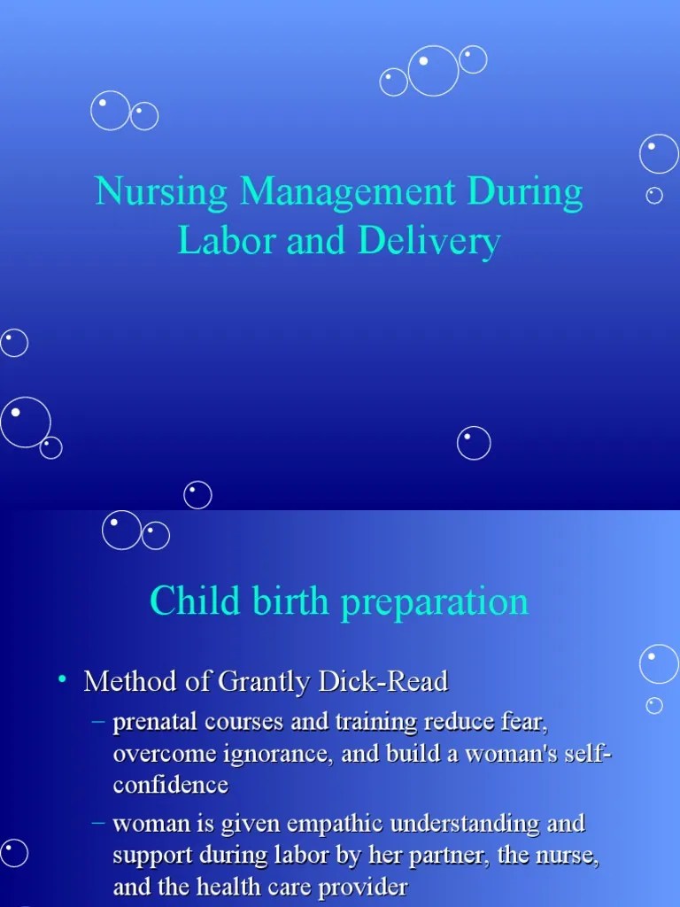 Nursing Management During Labor and Delivery PDF Childbirth Uterus