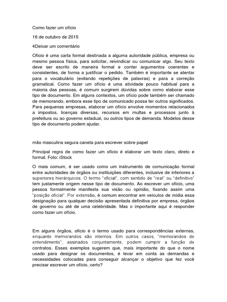 Como Escrever Um Ofício PDF Science Ciência (geral)