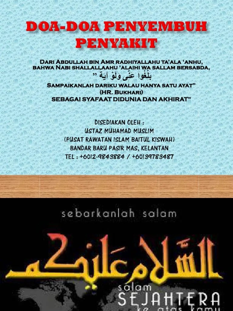 Zikir penyembuh segala penyakit penyembuhan/syifa ini adalah bacaan yang. Doa Doa Penyembuh Pelbagai Penyakit