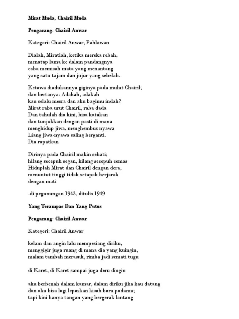Puisi Chairil Anwar | PDF