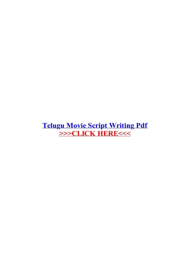 Telugu Movie Script Writing PDF Screenplay Screenwriting Prueba