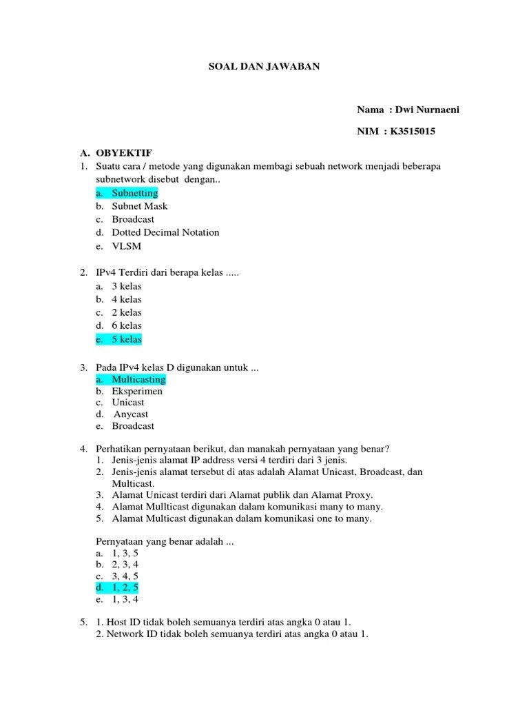 Contoh Soal Pengalamatan Ip – Beinyu.com