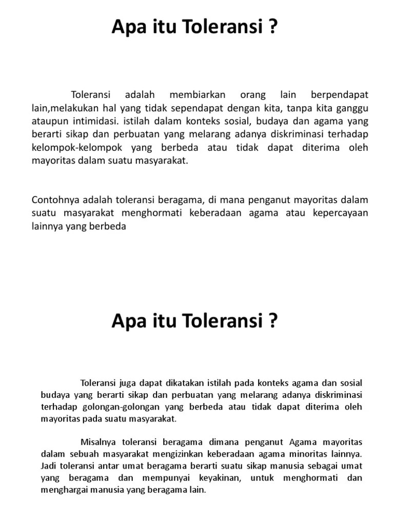 Apa Itu Toleransi | PDF